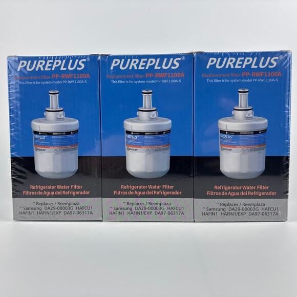 PurePlus Refrigerator Water Filter PP-RWF1100A Replacement 3 Pack Samsung - Picture 1 of 7